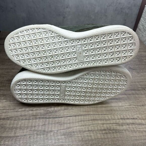 Puma~Women’s~ Olive Green Suede Basket Heart Quilted Casual Sneakers~Size 8.5 - Picture 7 of 8